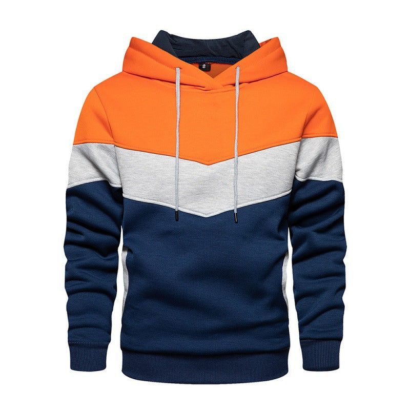 Sweat à Capuche Blocs de Couleur pour Homme - Orange