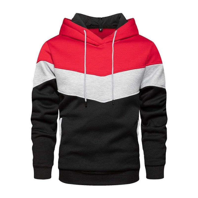 Sweat à Capuche Blocs de Couleur pour Homme - Rouge