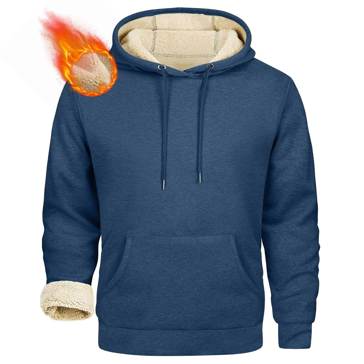 Sweat à Capuche Doublé Polaire pour Homme - Bleu