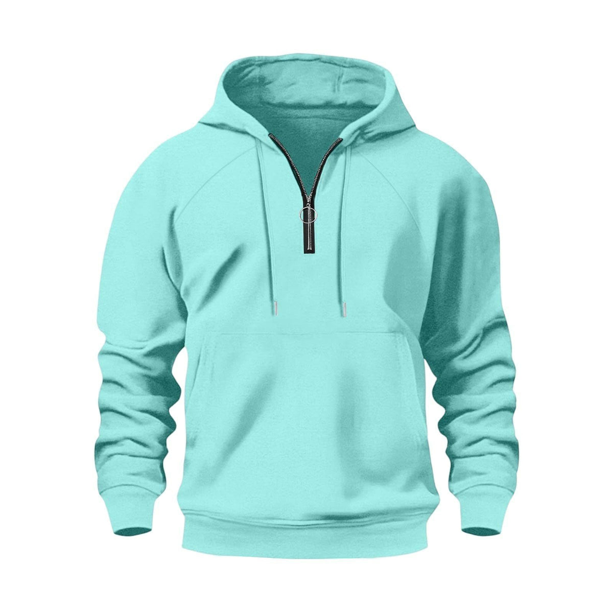 Sweat-Shirt à Capuche avec Demi-Fermeture Éclair pour Homme