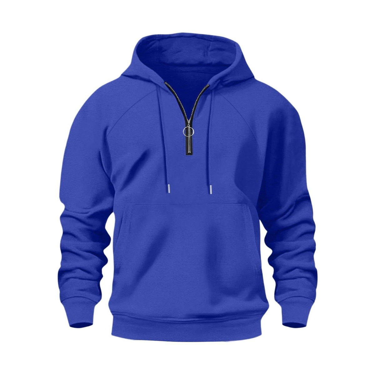 Sweat-Shirt à Capuche avec Demi-Fermeture Éclair pour Homme - Bleu royal