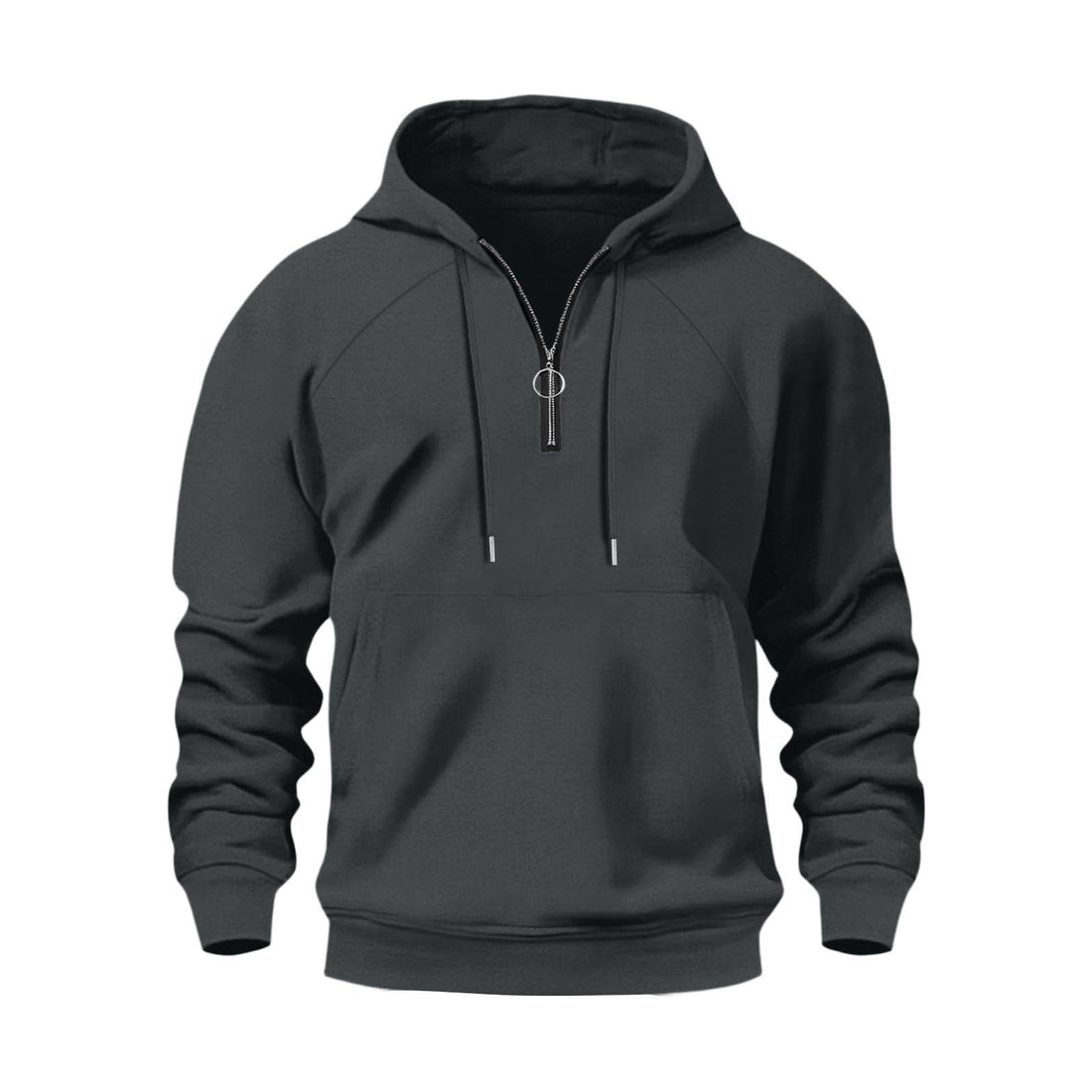 Sweat-Shirt à Capuche avec Demi-Fermeture Éclair pour Homme