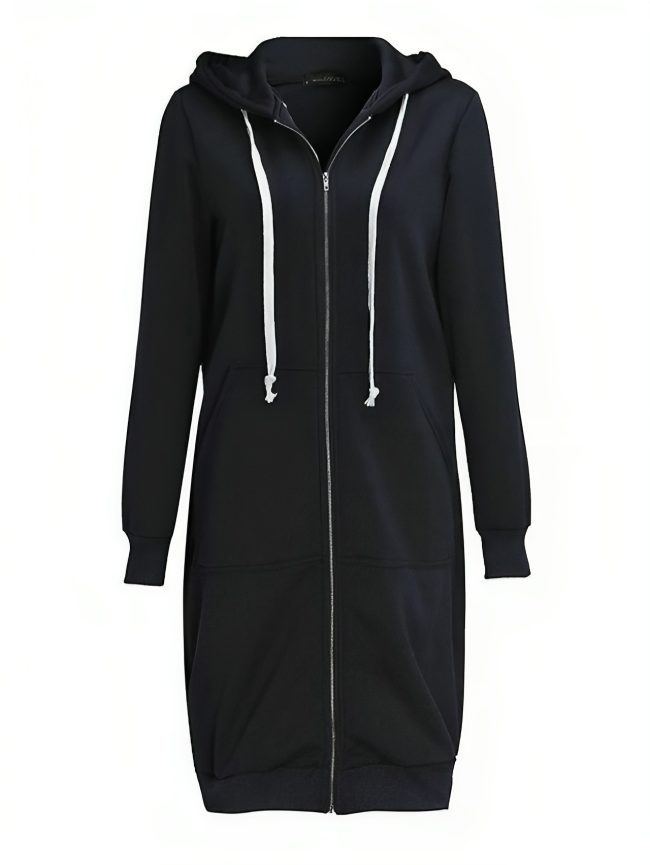 Sweat-Shirt à Capuche avec Fermeture Éclair pour Femme