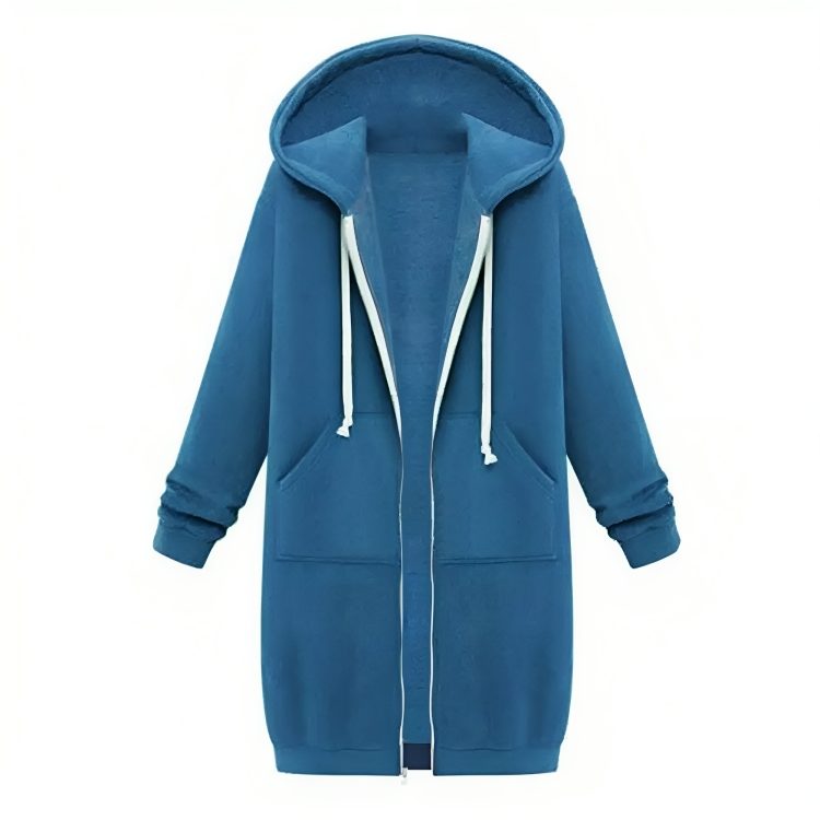 Sweat-Shirt à Capuche avec Fermeture Éclair pour Femme