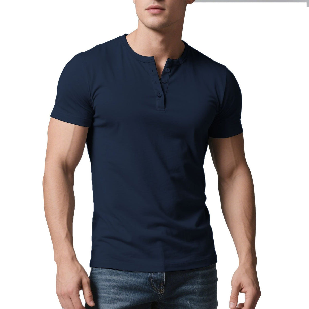 T-shirt Henley Coupe Slim avec Boutonnage pour Homme - View 4