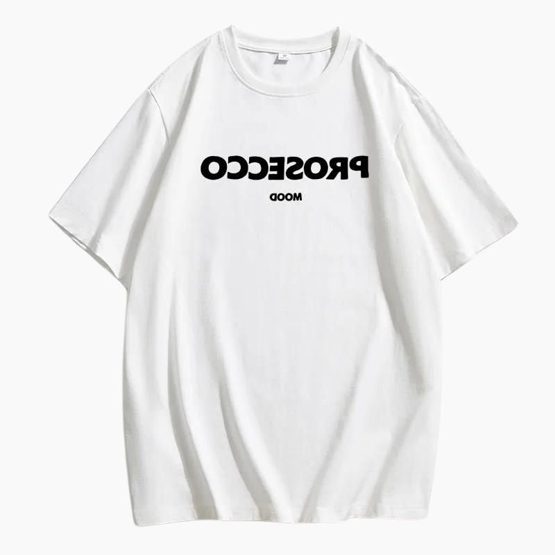 T-shirt Oversize Prosecco pour Femme - Blanc