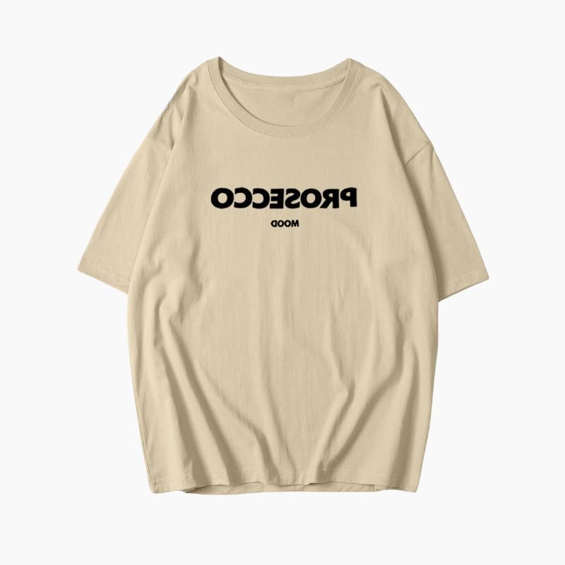 T-shirt Oversize Prosecco pour Femme - Beige