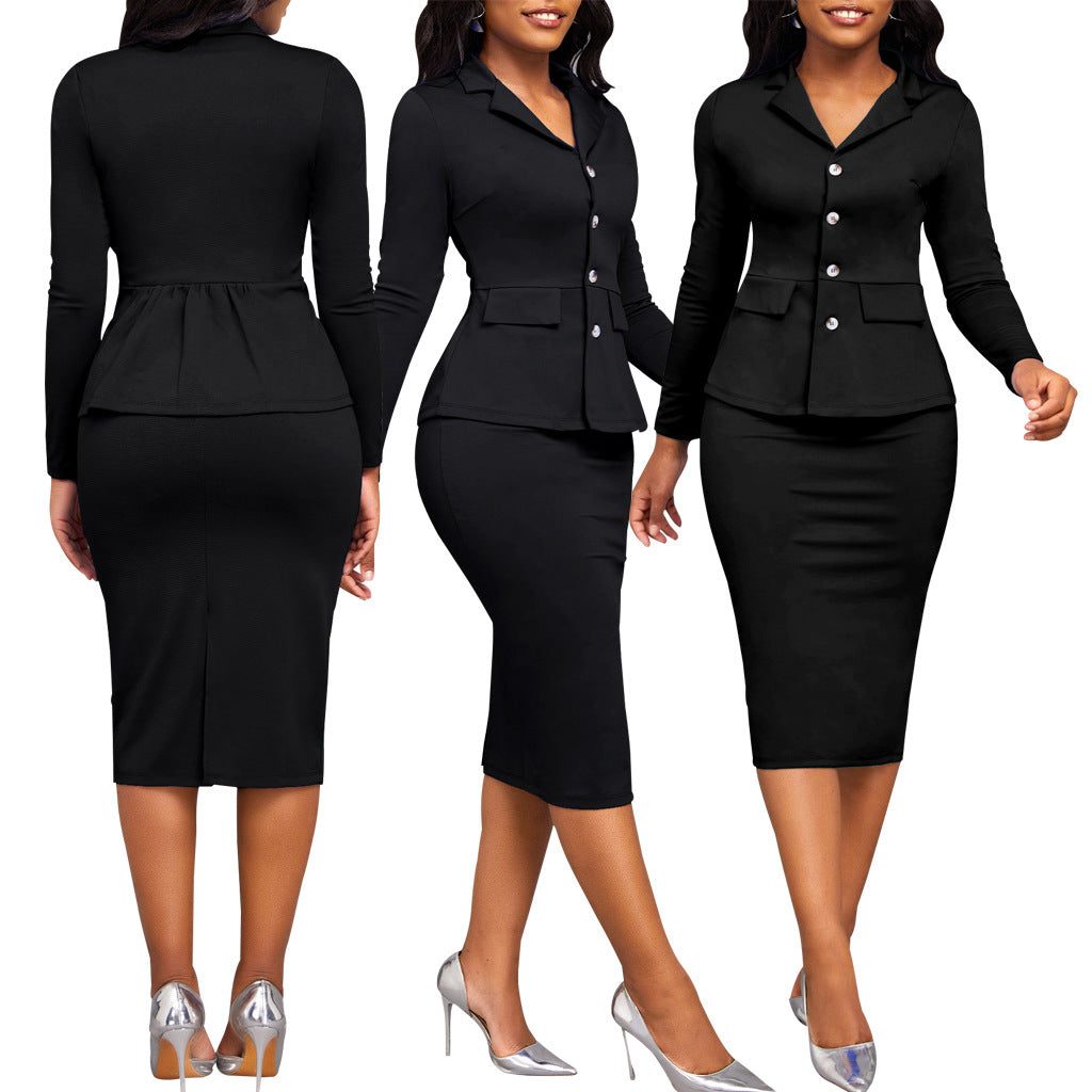 Tailleur-Pantalon Cramoisi à Manches Longues pour Femme