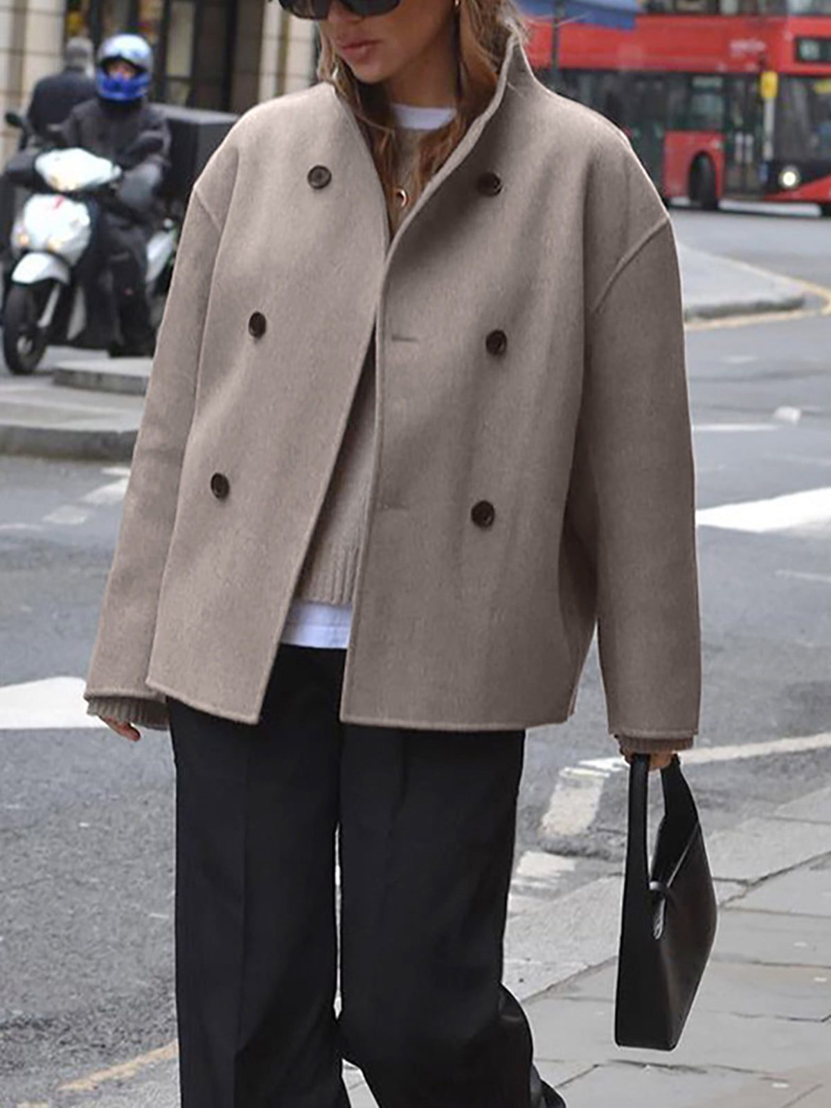 Veste Blazer Oversize Boutonnée pour Femme - View 3