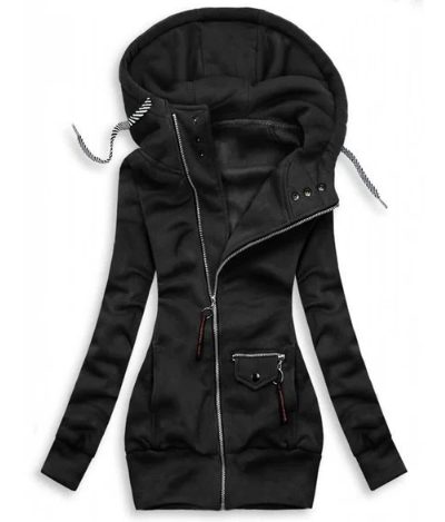 Veste à Capuche avec Fermeture Éclair pour Femme