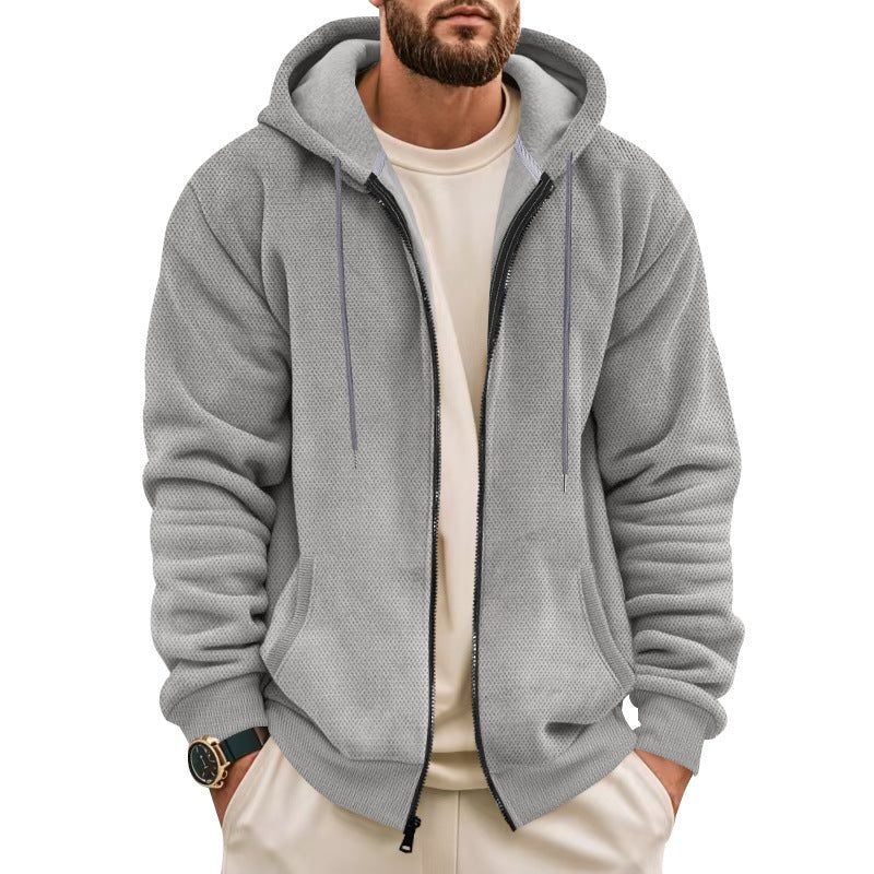 Veste à Capuche avec Fermeture Éclair pour Homme
