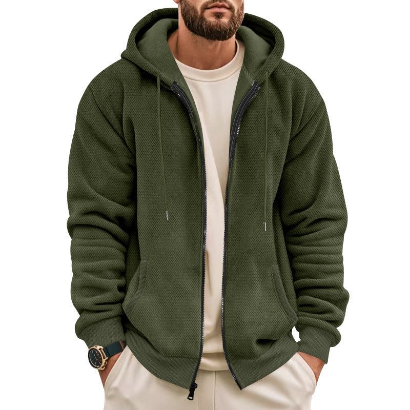 Veste à Capuche avec Fermeture Éclair pour Homme - Vert olive