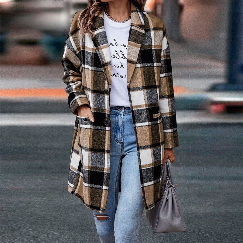 Veste à Carreaux Oversize pour Femme