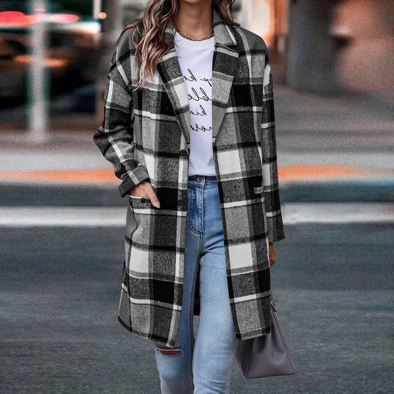 Veste à Carreaux Oversize pour Femme - View 4