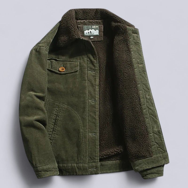 Veste en Velours Côtelé Doublée Sherpa pour Homme