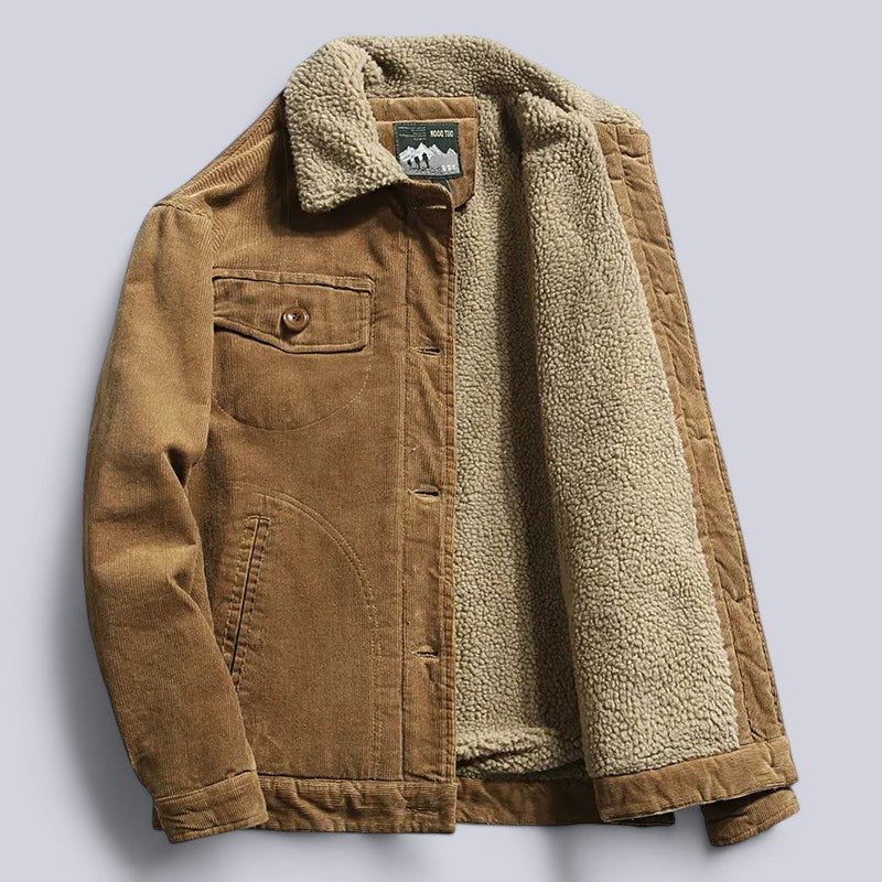 Veste en Velours Côtelé Doublée Sherpa pour Homme