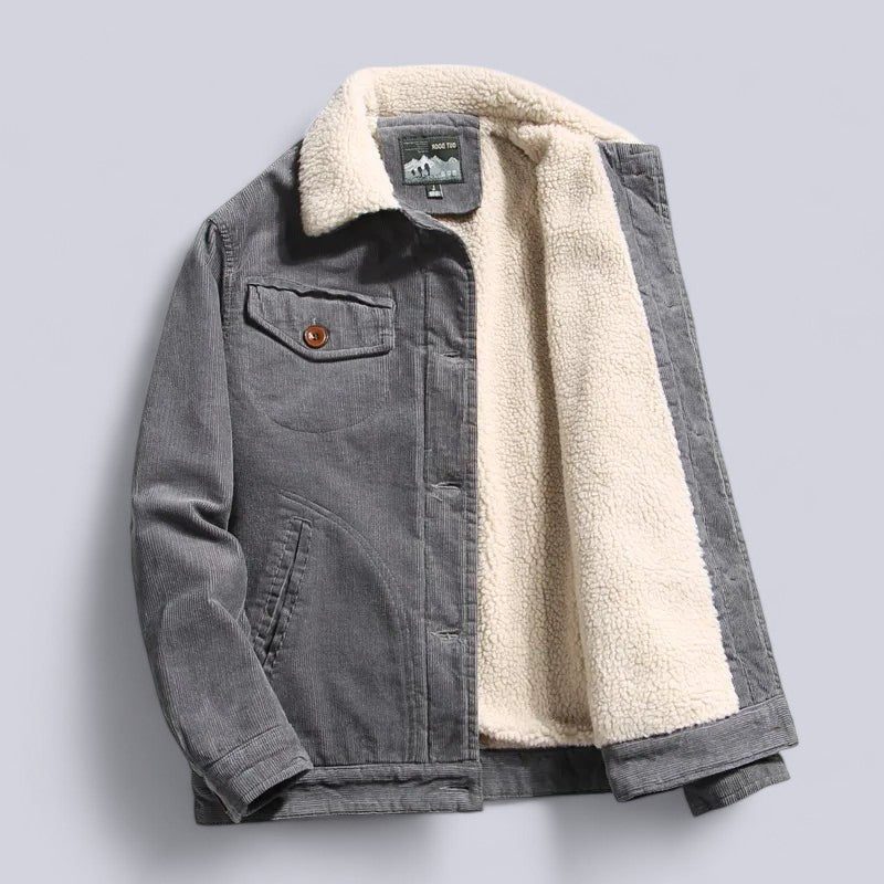 Veste en Velours Côtelé Doublée Sherpa pour Homme