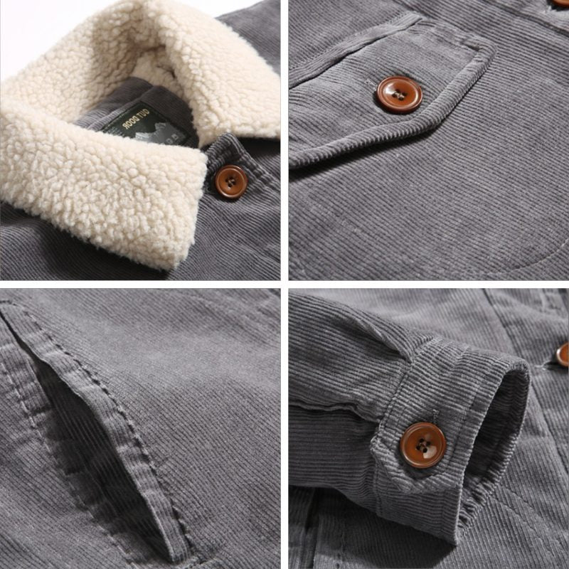 Veste en Velours Côtelé Doublée Sherpa pour Homme