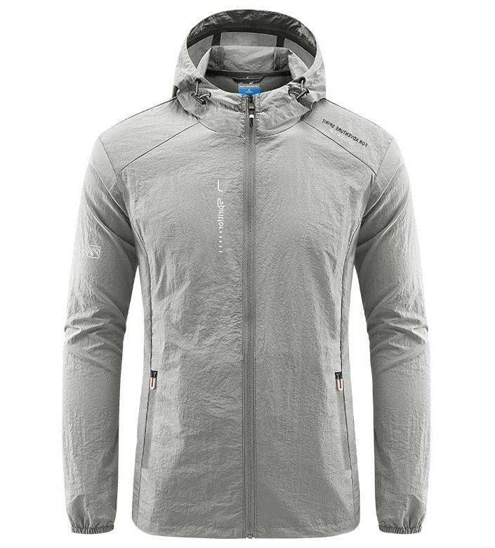 Veste Coupe-Vent avec Capuche et Fermeture Éclair pour Homme