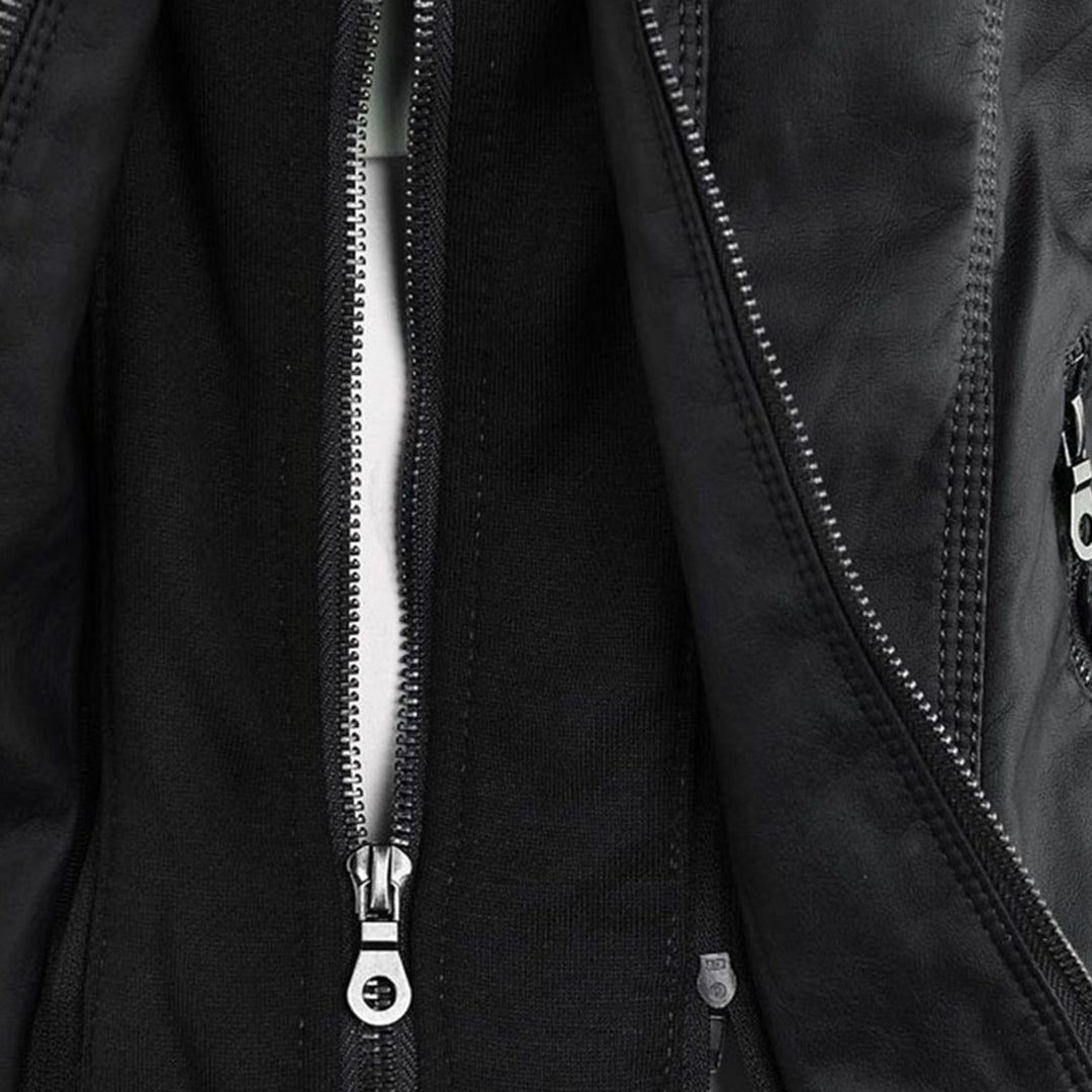 Veste en Cuir avec Capuche Amovible pour Femme - View 10