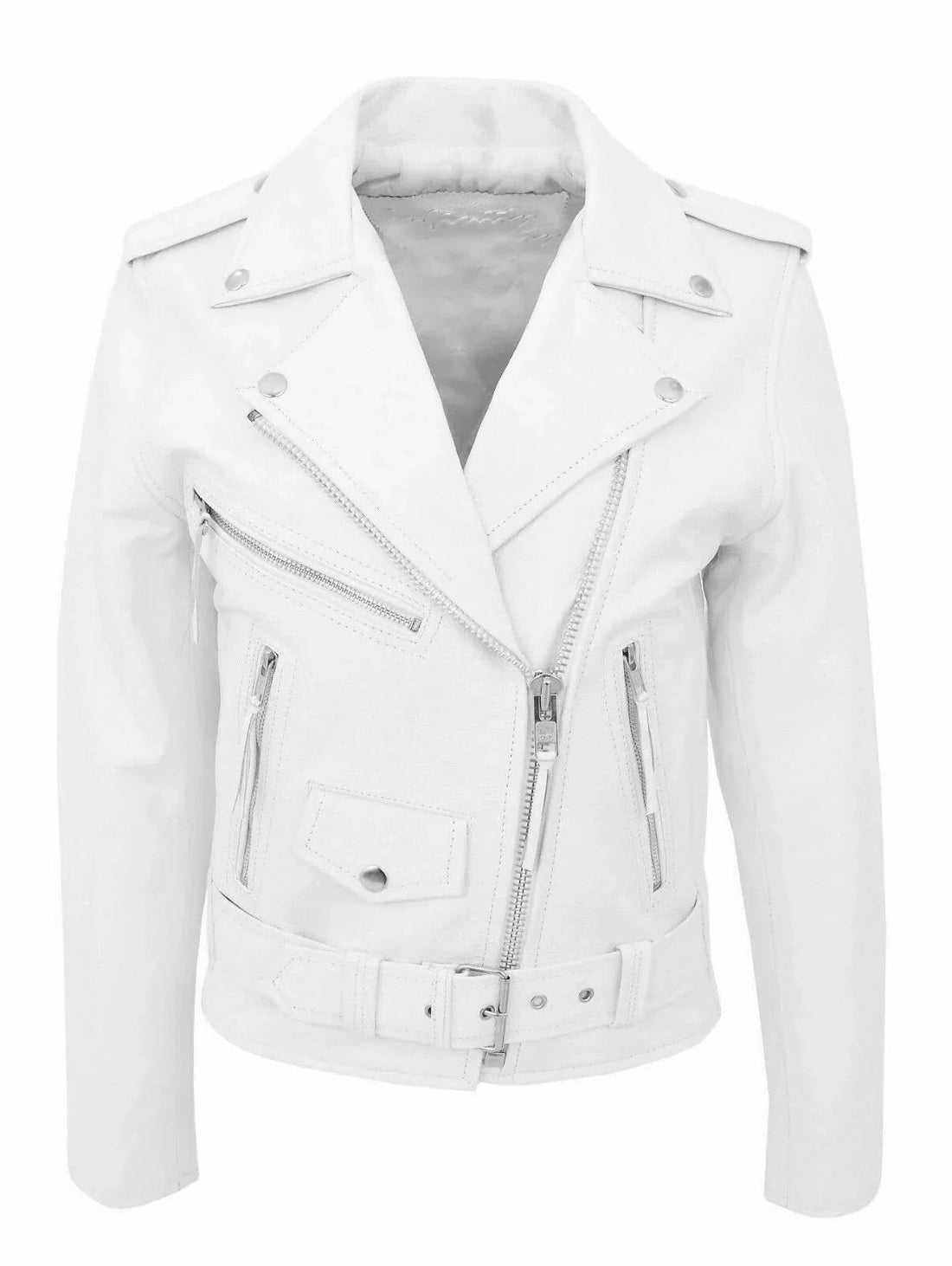 Veste en Cuir Revêtement Noir Zippée pour Homme
