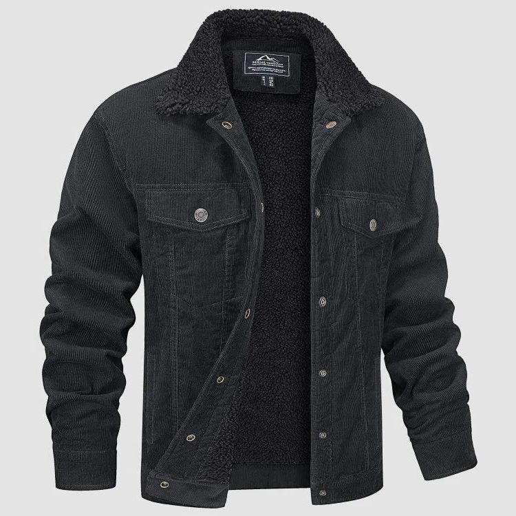 Veste en Velours Côtelé avec Col Sherpa pour Homme