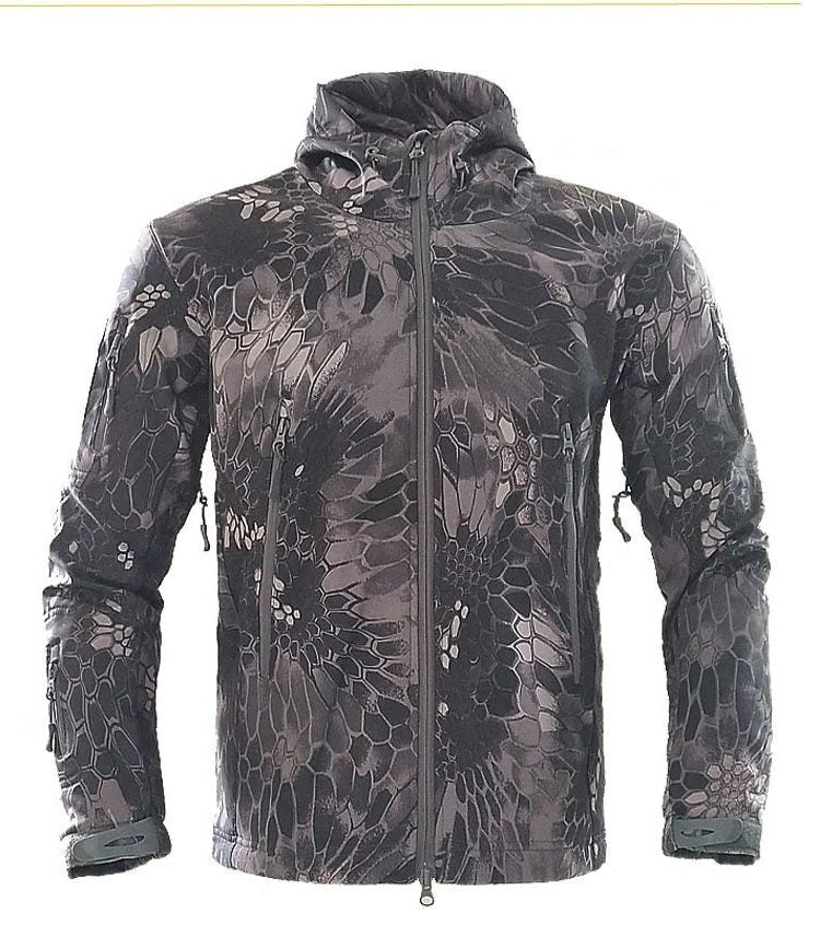 Veste Imperméable avec Col Montant pour Femme - Camouflage gris