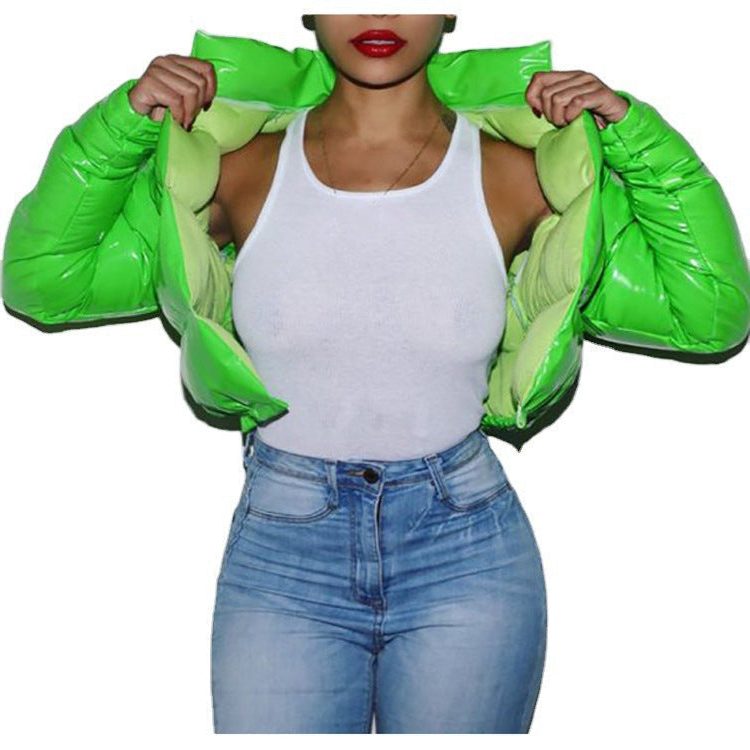 Veste Matelassée Brillante à Col Montant pour Femme - View 4