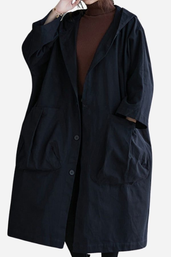 Veste Oversize Imperméable pour Femme - Noir