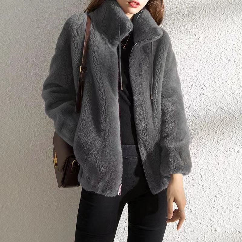 Veste Polaire Oversize pour Femme - Gris