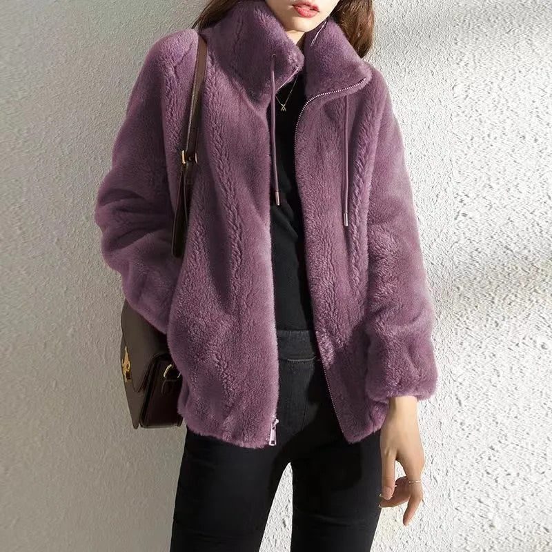 Veste Polaire Oversize pour Femme - Lilas