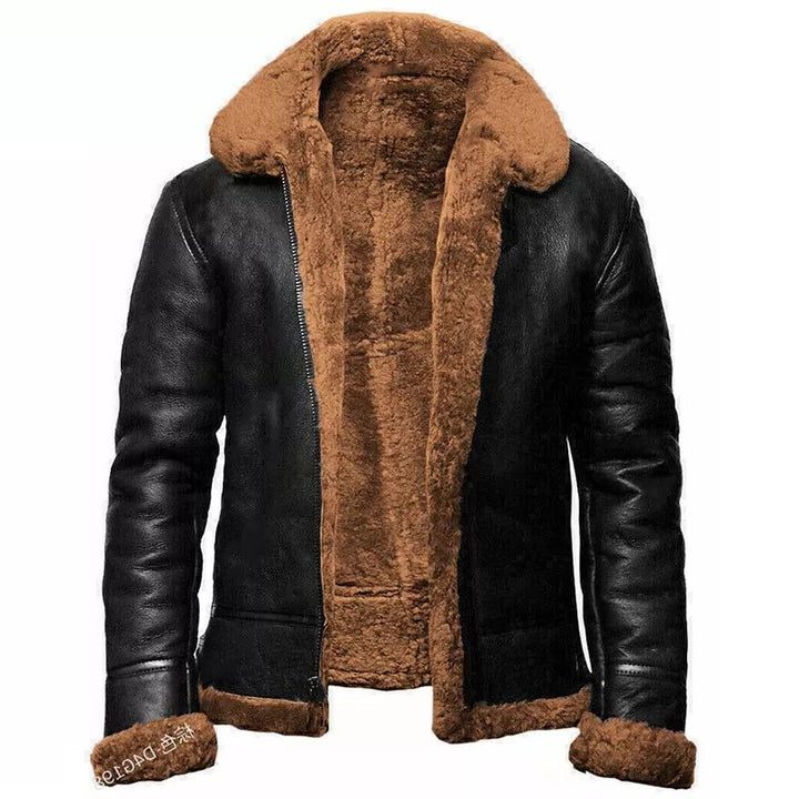Veste Slim Fit Courte Doublée de Polaire pour Homme - Marron