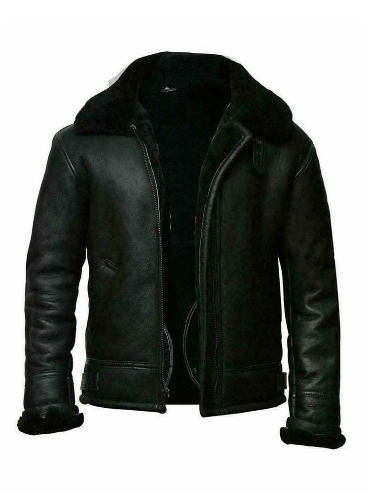 Veste Slim Fit Courte Doublée de Polaire pour Homme - Noir