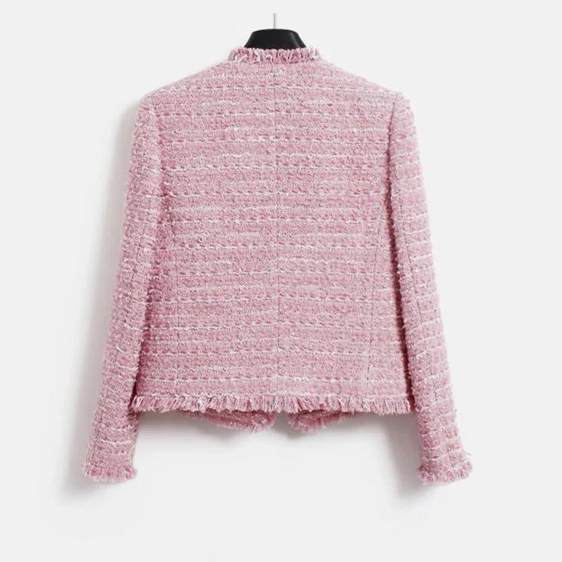 Veste Tweed Bouclé Manches Longues pour Femme