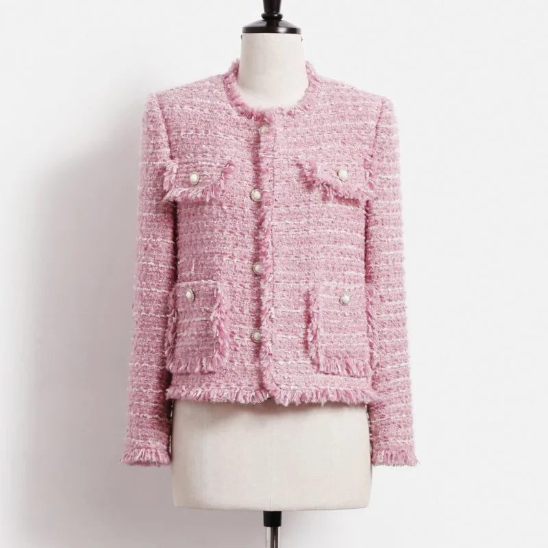 Veste Tweed Bouclé Manches Longues pour Femme - View 2