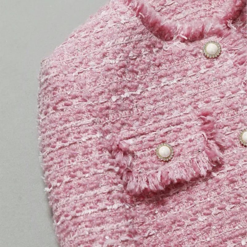 Veste Tweed Bouclé Manches Longues pour Femme - View 3
