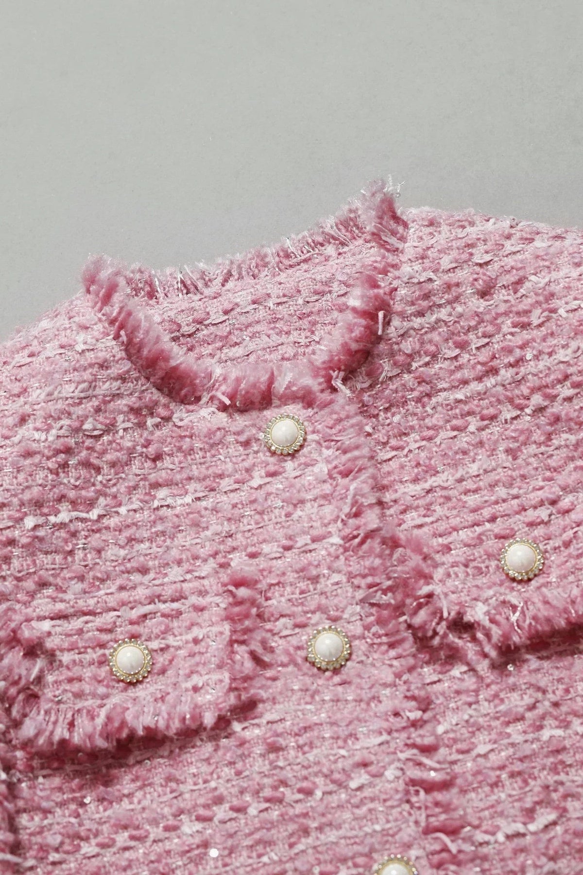 Veste Tweed Bouclé Manches Longues pour Femme - View 5