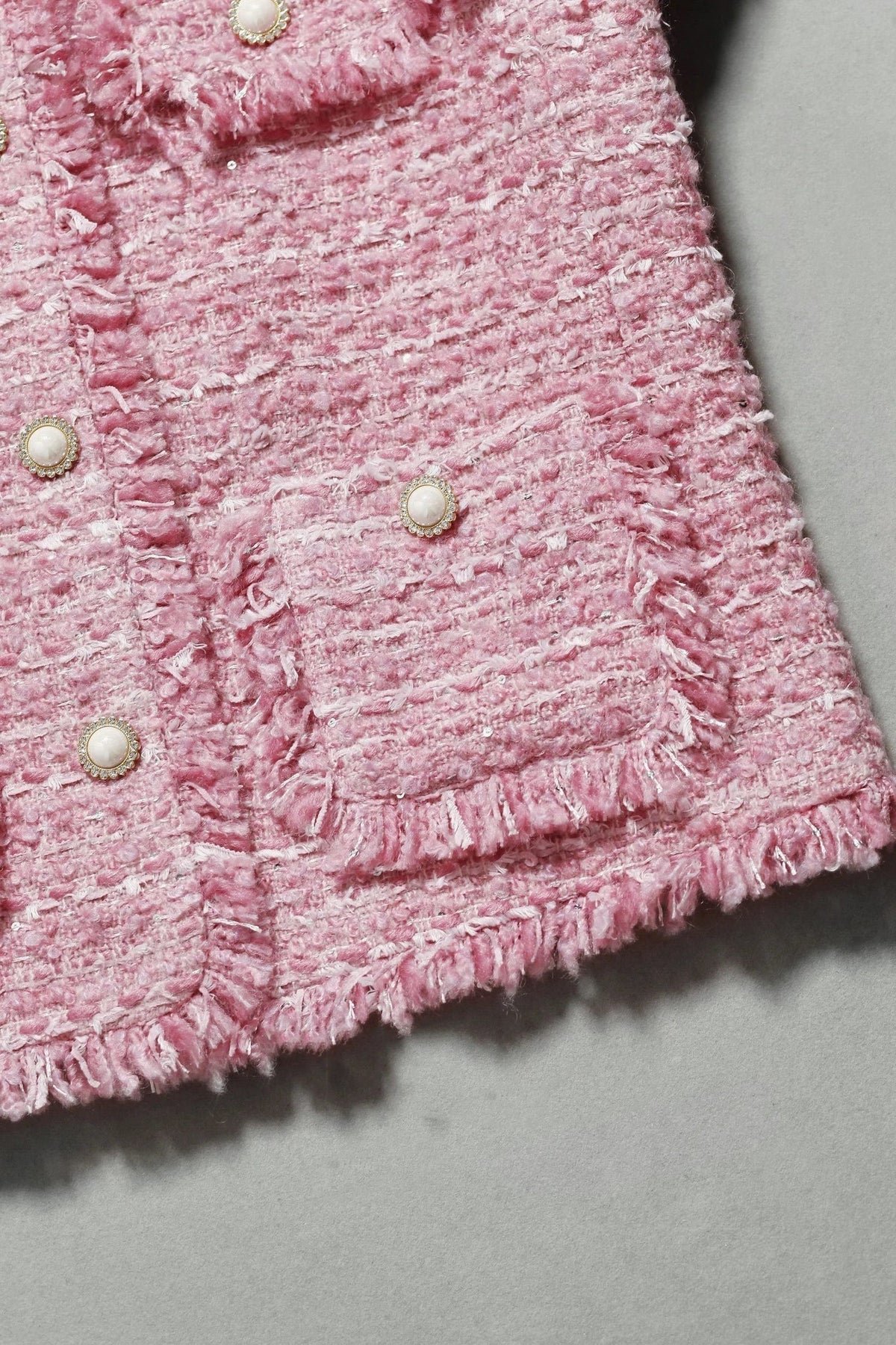 Veste Tweed Bouclé Manches Longues pour Femme - View 7