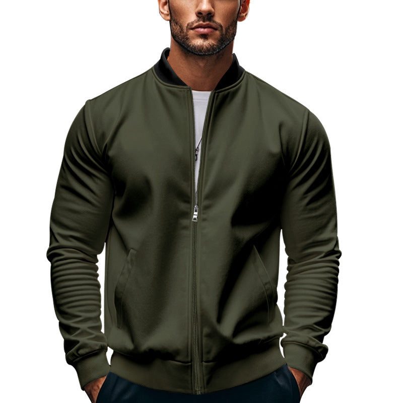 Veste Zippée avec Poches pour Homme - Vert olive