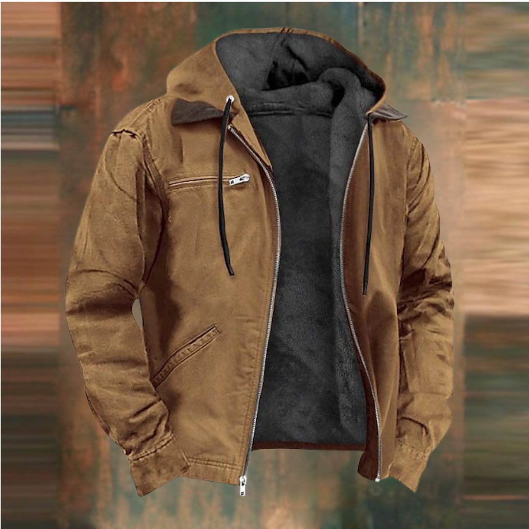 Veste Zippée à Col Montant pour Homme - Marron
