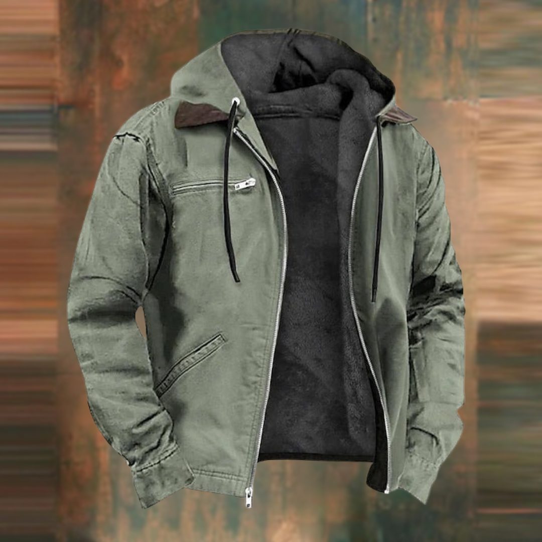 Veste Zippée à Col Montant pour Homme - Vert