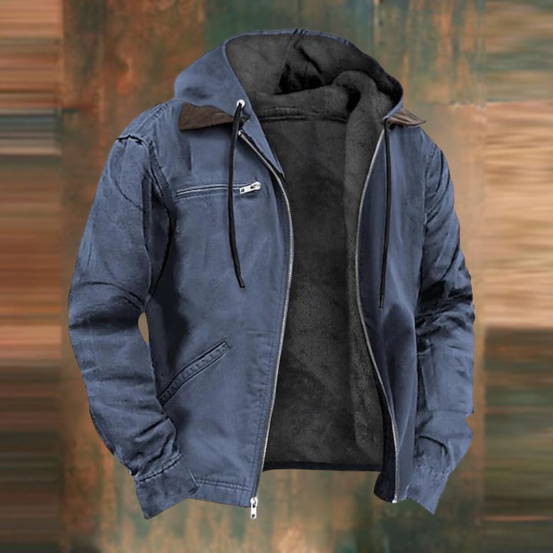 Veste Zippée à Col Montant pour Homme - Bleu