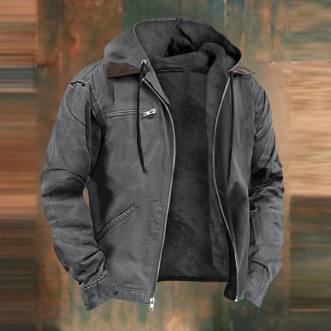 Veste Zippée à Col Montant pour Homme - Gris